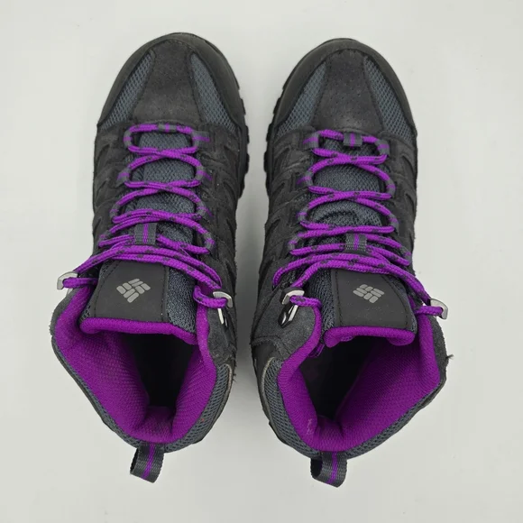 Columbia Crestwood Mid Waterproof Hiking Shoes, Graphite, Bright Plum, Women's 6 - Picture 11 of 16